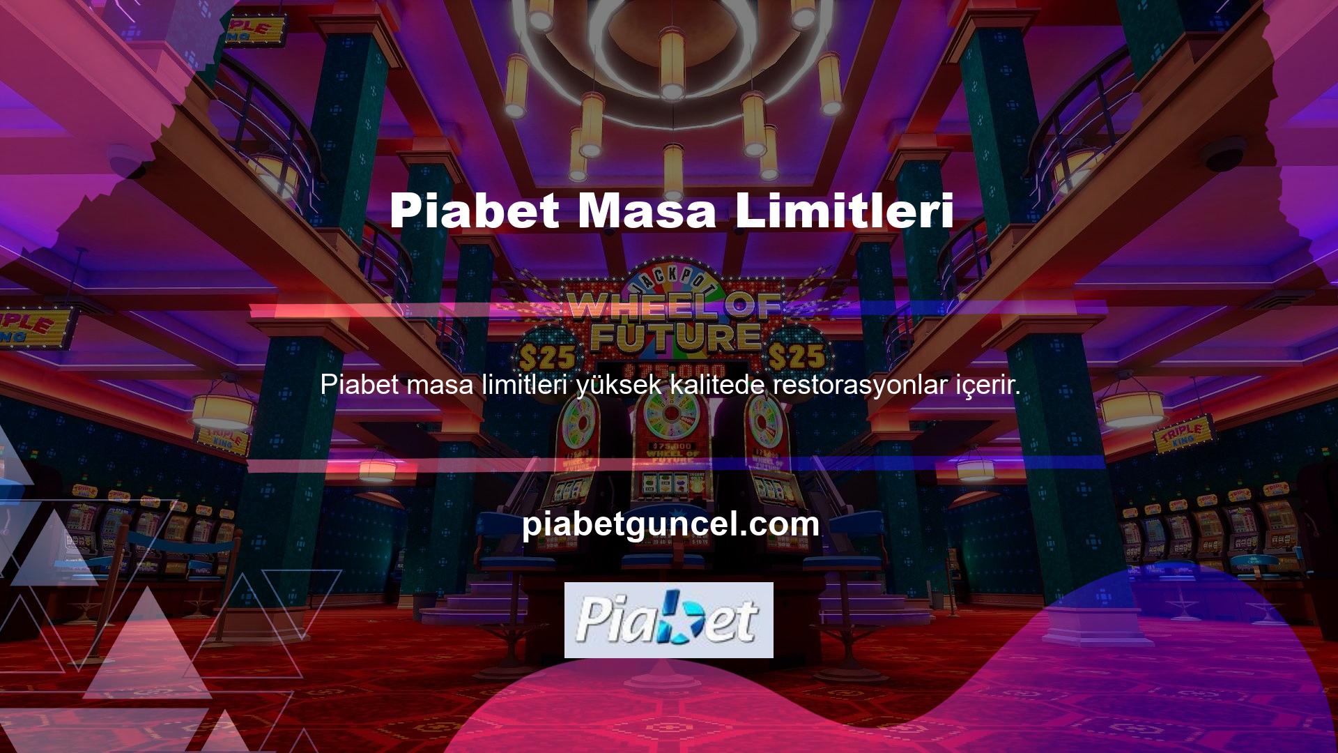 Piabet Canlı Casino oyunlarına gerçek bir krupiye eşlik etmektedir